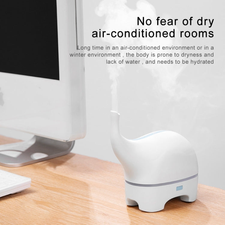 Mini Elephant Style 2.4MHz Ultrasound Household Air Purification USB Charging LED Light Humidifying Aromatherapy Purifier, Size:165x77.4x155 mm(Pink) - Home & Garden by buy2fix | Online Shopping UK | buy2fix