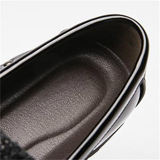 Men Fashion Thick Bottom Pointed Formal Business Leather Shoes, Shoe Size:41(Black) - Outdoor & Sports by buy2fix | Online Shopping UK | buy2fix
