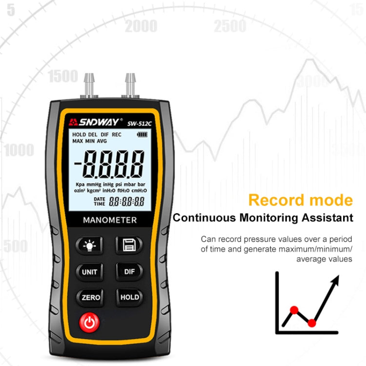 SNDWAY SW512 High Precision Digital Positive and Negative Differential Pressure Tester - Other Tester Tool by SNDWAY | Online Shopping UK | buy2fix