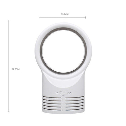 Bladeless Mini Fan Round Desktop Leafless Fan Air Cooling Fan Air Cooler, Style:UK Plug(White) - Consumer Electronics by buy2fix | Online Shopping UK | buy2fix