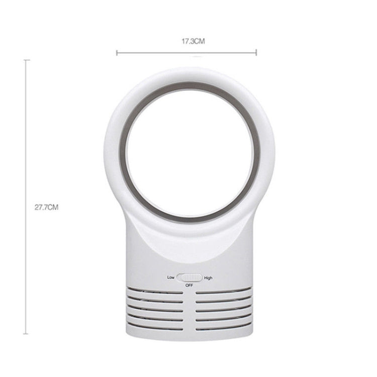 Bladeless Mini Fan Round Desktop Leafless Fan Air Cooling Fan Air Cooler, Style:EU Plug(White) - Consumer Electronics by buy2fix | Online Shopping UK | buy2fix