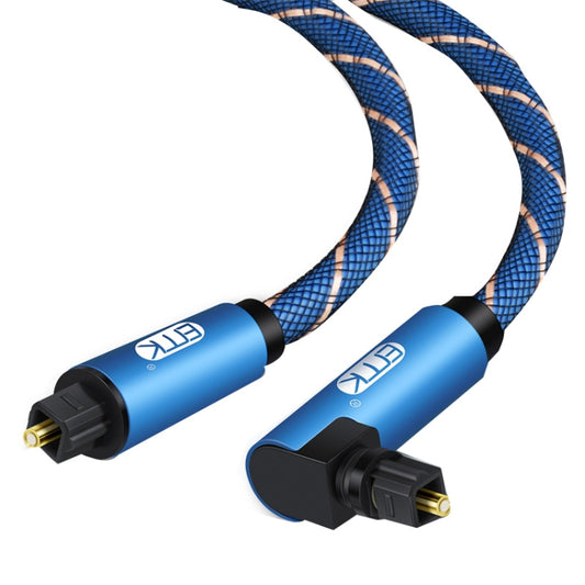 EMK 90 Degree Swivel Adjustable Right Angled 360 Degrees Rotatable Plug Nylon Woven Mesh Optical Audio Cable, Cable Length:2m(Blue) - Audio Optical Cables by EMK | Online Shopping UK | buy2fix