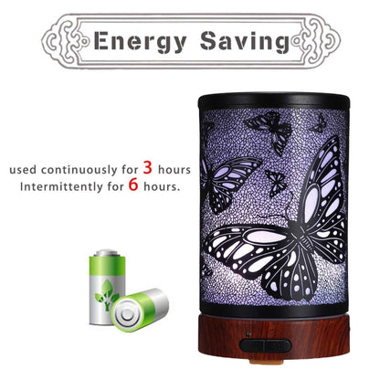 Butterfly Pattern Air Humidifier Essential Oil Diffuser Mist Maker Colorful LED Lamp  Diffuser Aromatherapy Air Purifier, Plug Type:EU Plug(Black) - Home & Garden by buy2fix | Online Shopping UK | buy2fix