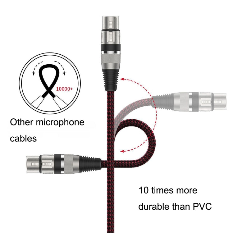 30m Red and Black Net TRS 6.35mm Male To Caron Female Microphone XLR Balance Cable -  by buy2fix | Online Shopping UK | buy2fix