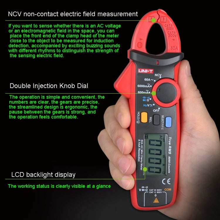 UNI-T UT211B  60A Digital Clamp Meter AC DC Voltage Detector - Consumer Electronics by UNI-T | Online Shopping UK | buy2fix