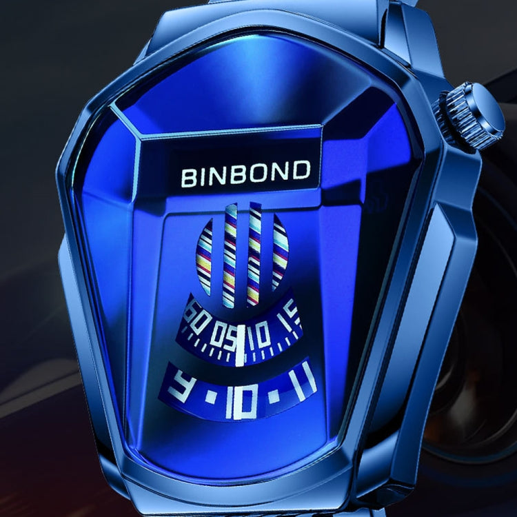 BINBOND Locomotive Concept Watch Men Live Black Technology Watch(Black Net Belt-Black Steel-White Face) - Metal Strap Watches by BINBOND | Online Shopping UK | buy2fix