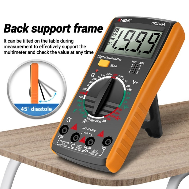 ANENG Automatic High-Precision Intelligent Digital Multimeter, Model:DT9205A HOLD Key(Orange) - Consumer Electronics by ANENG | Online Shopping UK | buy2fix