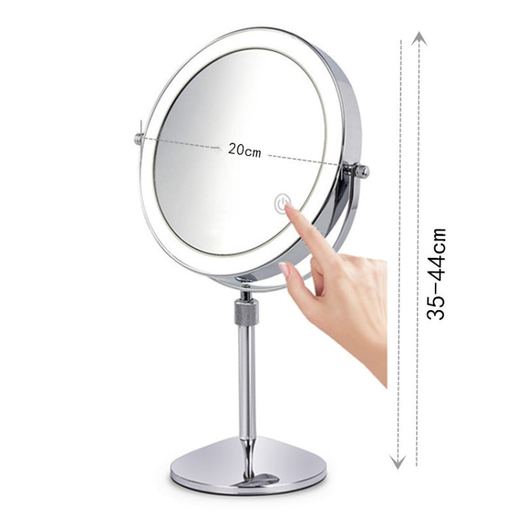 Desktop Double-SidedRound LED Luminous Makeup Mirror Liftable Magnifying Mirror, Specification:Plane + 10 Times Magnification(8-inch Battery Model) - Mirror by buy2fix | Online Shopping UK | buy2fix