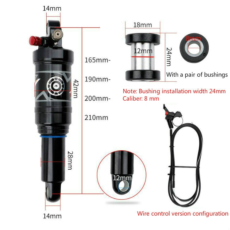 DNM AO38 Mountain Soft Tail Frame Rear Shock Absorber XC Air Pressure Rebound Shock Absorber, Size:165mm, Specificatio:Wire Control AO38RL - Outdoor & Sports by DNM | Online Shopping UK | buy2fix