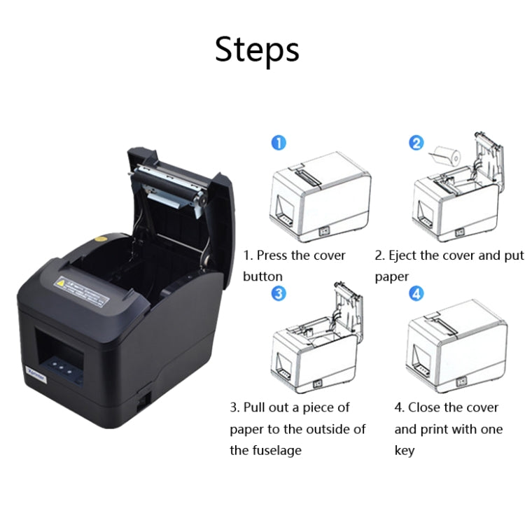 Xprinter XP-A160M Thermal Printer Catering Bill POS Cash Register Printer, Style:US Plug(USB) - Consumer Electronics by Xprinter | Online Shopping UK | buy2fix