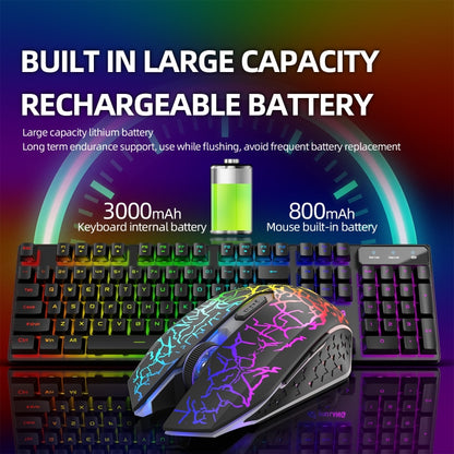 ZIYOULANG T3 Wireless Charging Gaming Lighted Keyboard and Mouse Set(Black Rainbow Light) - Wireless Keyboard by ZIYOULANG | Online Shopping UK | buy2fix