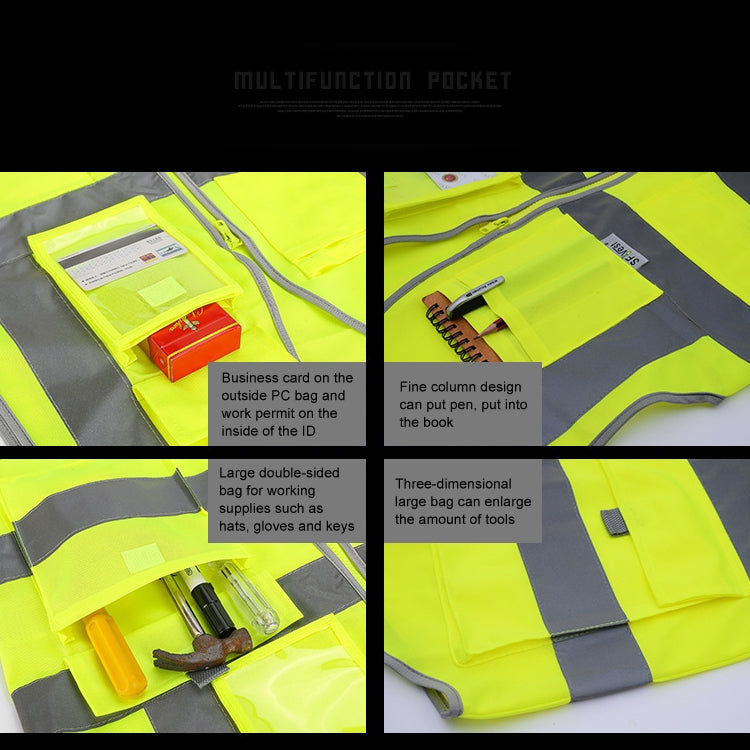 Multi-pockets Safety Vest Reflective Workwear Clothing, Size:M-Chest 112cm(Orange) - Reflective Safety Clothing by buy2fix | Online Shopping UK | buy2fix