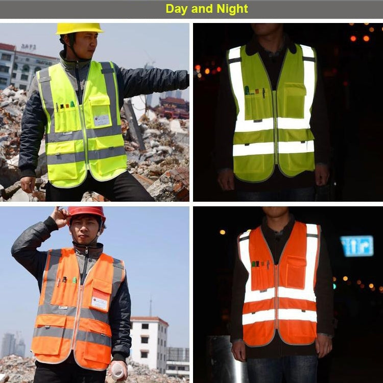 Multi-pockets Safety Vest Reflective Workwear Clothing, Size:M-Chest 112cm(Orange) - Reflective Safety Clothing by buy2fix | Online Shopping UK | buy2fix