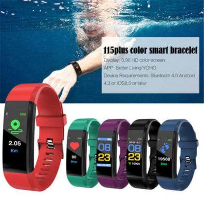 ID115 0.96 inch OLED Screen Smart Watch Wristband Pedometer Sport Fitness Tracker Bracelet(Red) - Smart Wear by buy2fix | Online Shopping UK | buy2fix