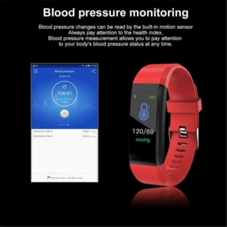 ID115 0.96 inch OLED Screen Smart Watch Wristband Pedometer Sport Fitness Tracker Bracelet(Red) - Smart Wear by buy2fix | Online Shopping UK | buy2fix