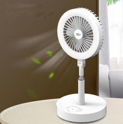 Home Fan Lamp Desktop Telescopic Floor Multi-function Rechargeable Fill Light Bracket - Selfie Light by buy2fix | Online Shopping UK | buy2fix