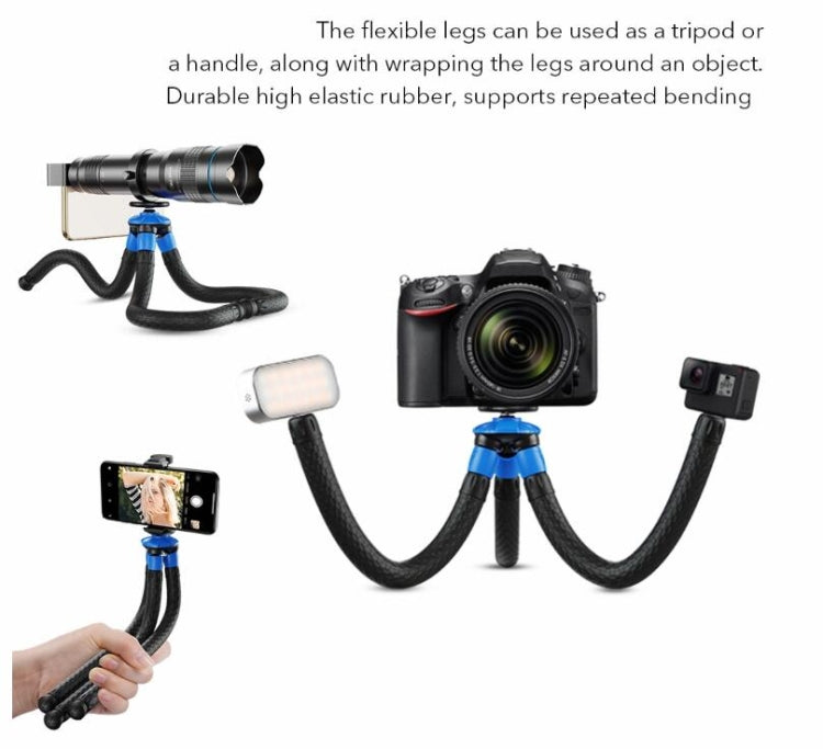 APEXEL APL-JJ07 Portable Hose Octopus Mini Mobile Phone Gopro Camera Selfie Live Stand(Blue Black) - Consumer Electronics by APEXEL | Online Shopping UK | buy2fix