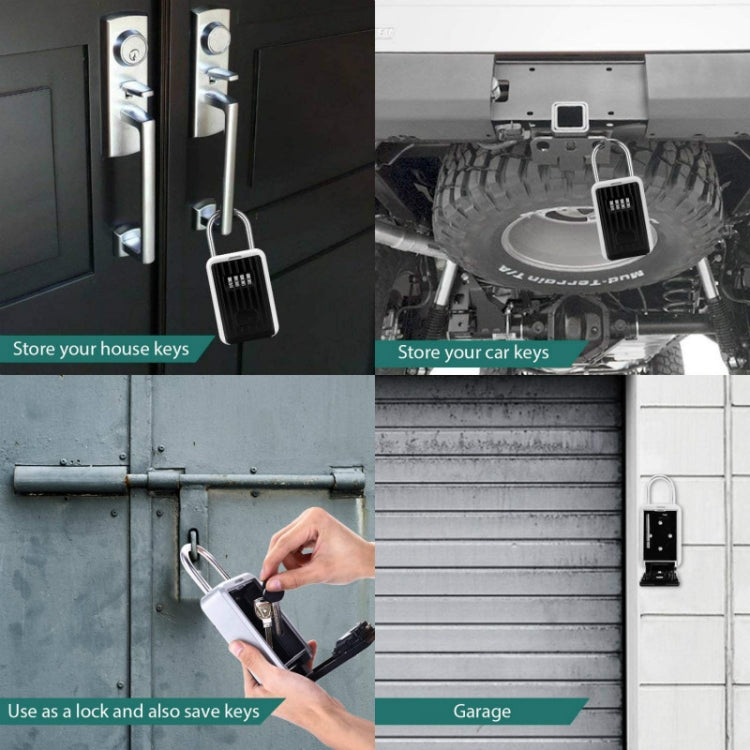 Password Key Box Wall-Mounted Metal Box Password Box Outdoor Key Anti-Theft Storage Box, Specification: Waterproof Cover(Silver Black) - Security by buy2fix | Online Shopping UK | buy2fix