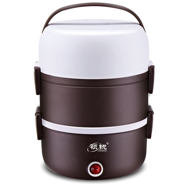 LINGRUI Multi-Function Electric Lunch Box Electric Heating Insulation Cooking Mini Rice Cooker, CN Plug, Specification:Three Layer(Purple) - Home & Garden by buy2fix | Online Shopping UK | buy2fix