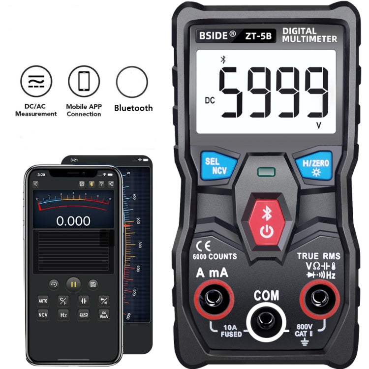 BSIDE ZT-5B Smart Bluetooth 6000 Words Automatic Range Digital Multimeter - Consumer Electronics by BSIDE | Online Shopping UK | buy2fix