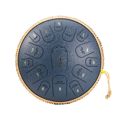 15-Tone Ethereal Drum 14-Inch Steel Tongue Drum Hollow Drum Sanskrit Drummer Disc(Navy Blue) - Percussion Instruments by buy2fix | Online Shopping UK | buy2fix