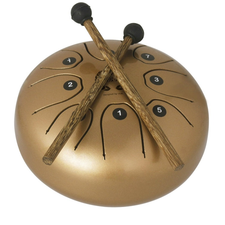 MEIBEITE 5.5-Inch C-Tune Sanskrit Drum Steel Tongue Empty  Worry-Free Drum(Golden) - Percussion Instruments Accessories by MEIBEITE | Online Shopping UK | buy2fix