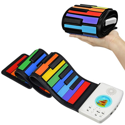 HUA008-49 49-Key Hand-Rolled Foldable Piano Children Color Piano(Color English) - Keyboard Instruments by buy2fix | Online Shopping UK | buy2fix