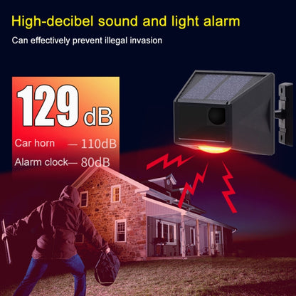 N911F 129dB Wireless Remote Control Solar Human Body Induction Sound Light Alarm - Security by buy2fix | Online Shopping UK | buy2fix