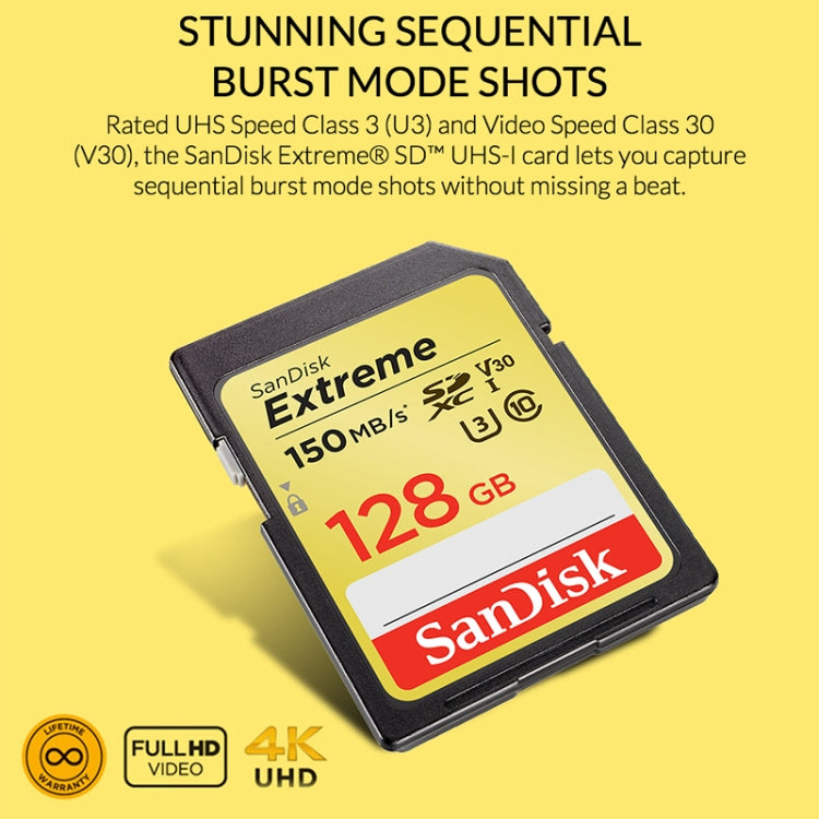 SanDisk Video Camera High Speed Memory Card SD Card, Colour: Gold Card, Capacity: 128GB - SD Card by SanDisk | Online Shopping UK | buy2fix