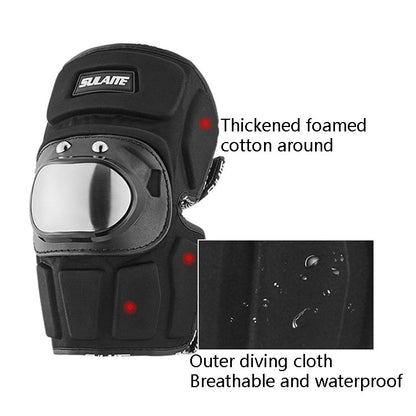 SULAITE Motorcyclist Stainless Steel  Windproof Shockproof Outdoor Sports Protective Gear Knee Pads+Elbow Pads - Protective Gear by SULAITE | Online Shopping UK | buy2fix