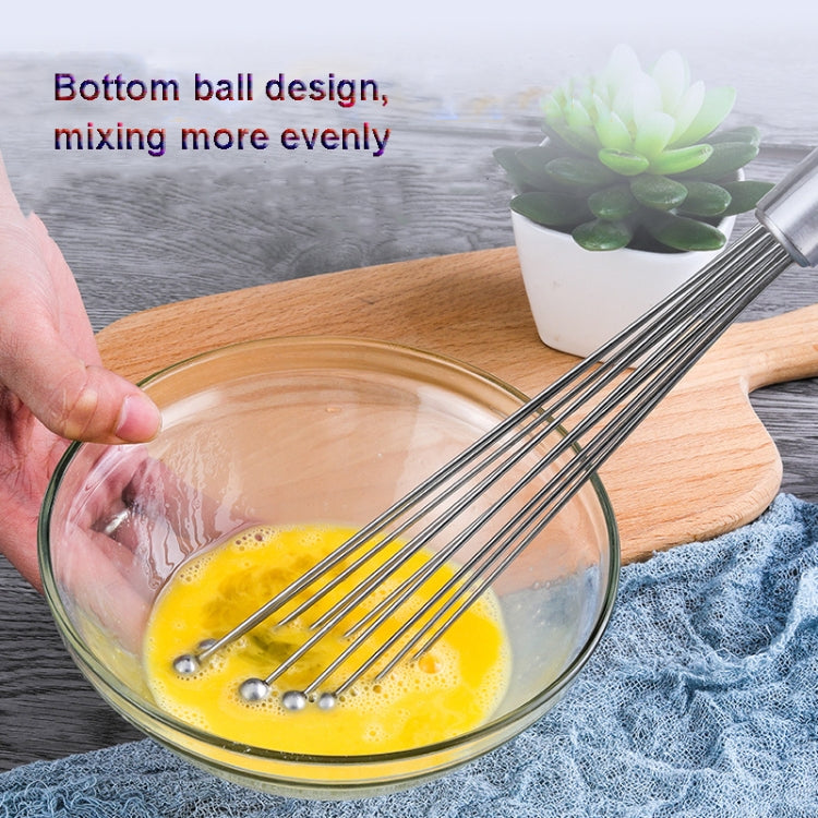 2 PCS Manual Whisk Stainless Steel Glass Bead Egg Whisk Kitchen Household Hand-Held Baking Tools Type B 12 Inch - Stirrer & Squeezer by buy2fix | Online Shopping UK | buy2fix