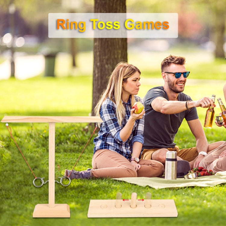 Wooden Ring Toss Game Bar Family Table Throwing Game(Carbon Black) - Others by buy2fix | Online Shopping UK | buy2fix