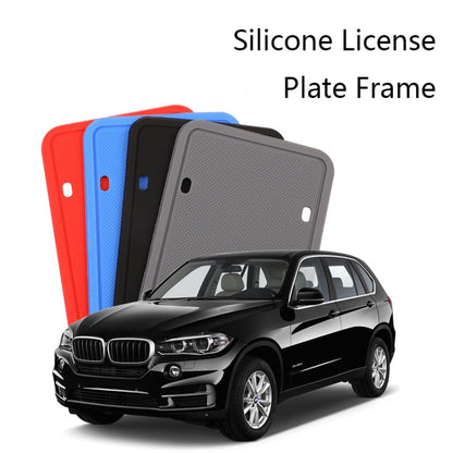 2 Sets Waterproof Rustproof Non-damaging Car Paint Silicone License Plate Frame, Specification: Black - License Plate Covers & Frames by buy2fix | Online Shopping UK | buy2fix