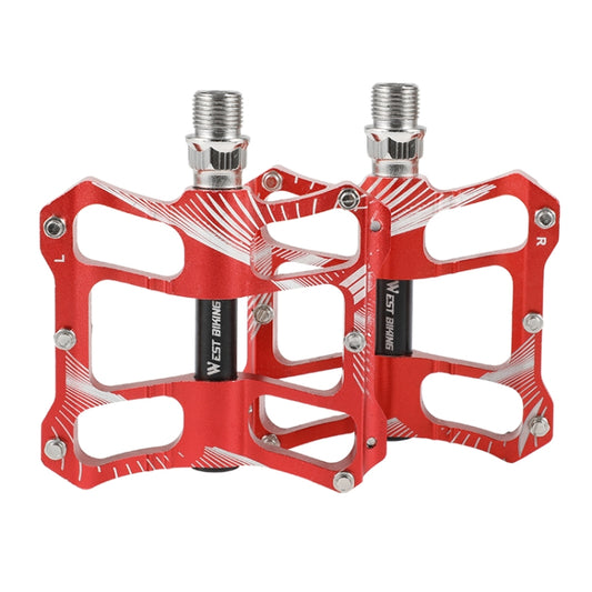 WEST BIKING YP0802080 Bicycle Aluminum Alloy Pedal Riding Foot Pedal Bicycle Accessories(Red) - Outdoor & Sports by WEST BIKING | Online Shopping UK | buy2fix