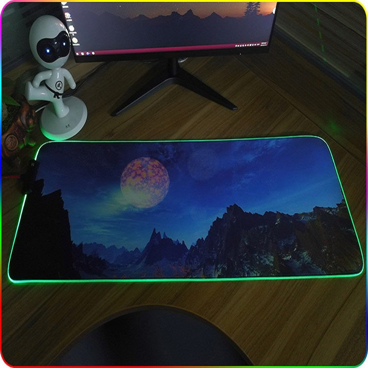 250x350x4mm F-01 Rubber Thermal Transfer RGB Luminous Non-Slip Mouse Pad(Colorful Lion) - Mouse Pads by buy2fix | Online Shopping UK | buy2fix