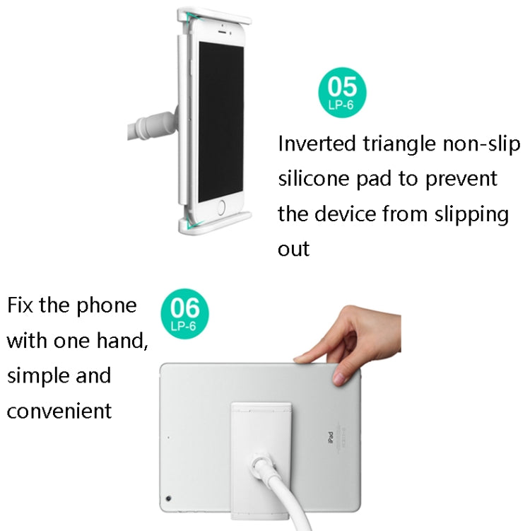 LP-6 Tablet Mobile Phone Lazy Bracket Detachable Bed Bracket, Style: Two-stage (Blue) - Lazy Bracket by buy2fix | Online Shopping UK | buy2fix