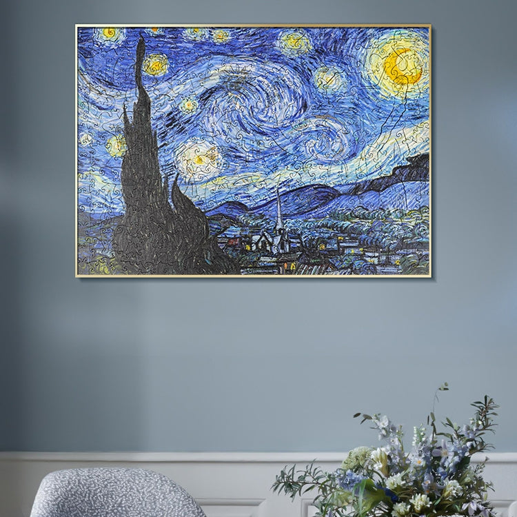 Irregular Wooden Puzzle Adult High Difficulty Creative Gift(The Starry Night) - Puzzle Toys by buy2fix | Online Shopping UK | buy2fix