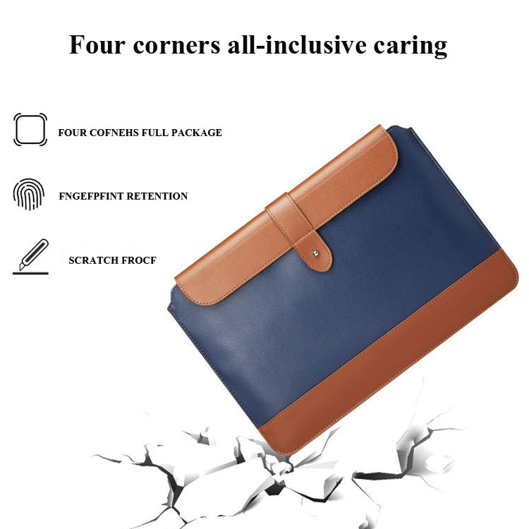 Horizontal Microfiber Color Matching Notebook Liner Bag, Style: Liner Bag+Power Bag(Gray + Brown), Applicable Model: 11  -12 Inch - 10 - 11 inch by buy2fix | Online Shopping UK | buy2fix