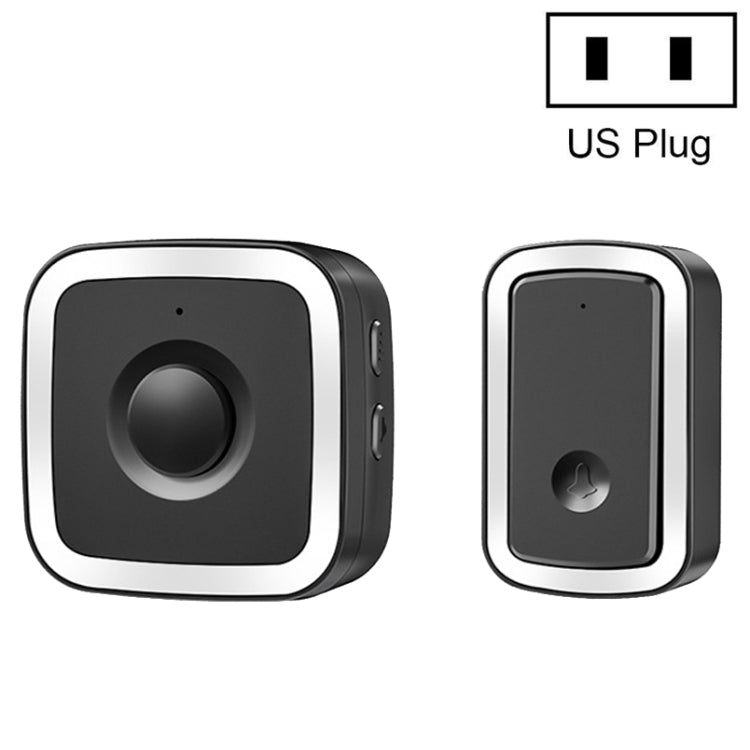 CACAZI A58 1 For 1 Smart Wireless Doorbell without Battery, Plug:US Plug(Black Silver) - Wireless Doorbell by CACAZI | Online Shopping UK | buy2fix