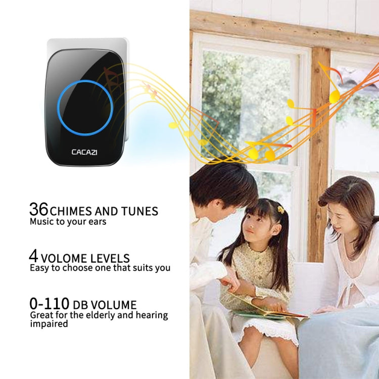 CACAZI H10 1 For 1 Wireless Smart Doorbell without Battery, Plug:US Plug(White) - Security by CACAZI | Online Shopping UK | buy2fix