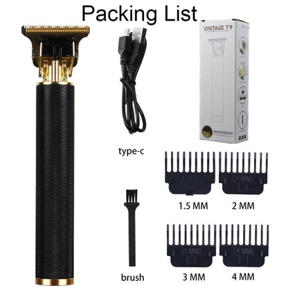 Hollow T-Shaped Steel Head Hair Trimmer USB Charging Carving Electric Hair Clipper, Color: Gradient - Hair Trimmer by buy2fix | Online Shopping UK | buy2fix