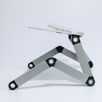T8 Aluminum Alloy Folding & Lifting Laptop Desk Office Desk Heightening Bracket with Fan & Mouse Board (Silver) - Computer & Networking by buy2fix | Online Shopping UK | buy2fix