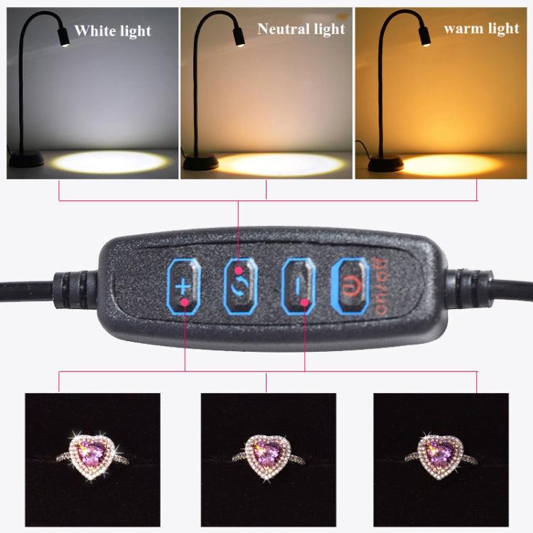 LED Jewelry Photo Spotlights Table Lamps Take Wenwan Diamond Jadeite Jade Live Lights Fill Light Spotlight Can Be Adjusted,Style:  Single Head Basic Version - Consumer Electronics by buy2fix | Online Shopping UK | buy2fix