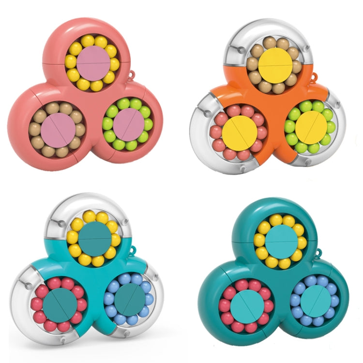 4 PCS  Rotating Magic Beans Decompression Educational Toys Children Fingertip Magic Cube Toys(Triangle Vibrant Orange) - Magic Cubes by buy2fix | Online Shopping UK | buy2fix