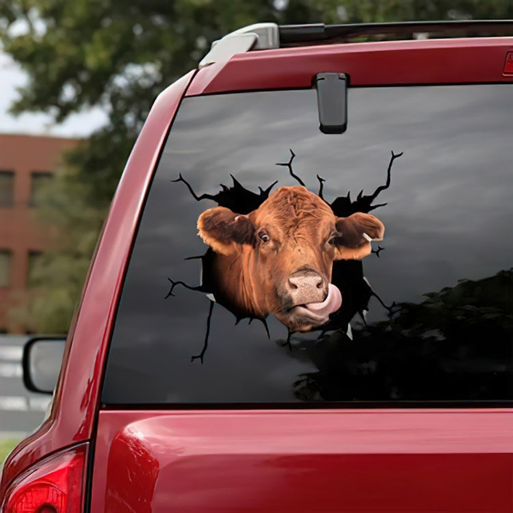 7 PCS Animal Wall Stickers Cattle Head Hoisting Car Window Static Stickers(Cow 03) - In Car by buy2fix | Online Shopping UK | buy2fix