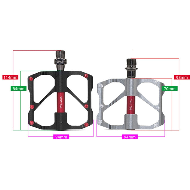 PD-R87C  1 Pair PROMEND Bicycle Road Bike Mountain Bike 3 Palin Carbon Fiber Bearing Pedal(Red) - Pedals by PROMEND | Online Shopping UK | buy2fix