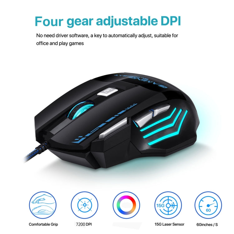 GAMING BLOODBAT GM02 7 Keys USB Wired Optoelectronics Game Mouse Digital Respiratory Lights Mouse - Wired Mice by GAMING BLOODBAT | Online Shopping UK | buy2fix