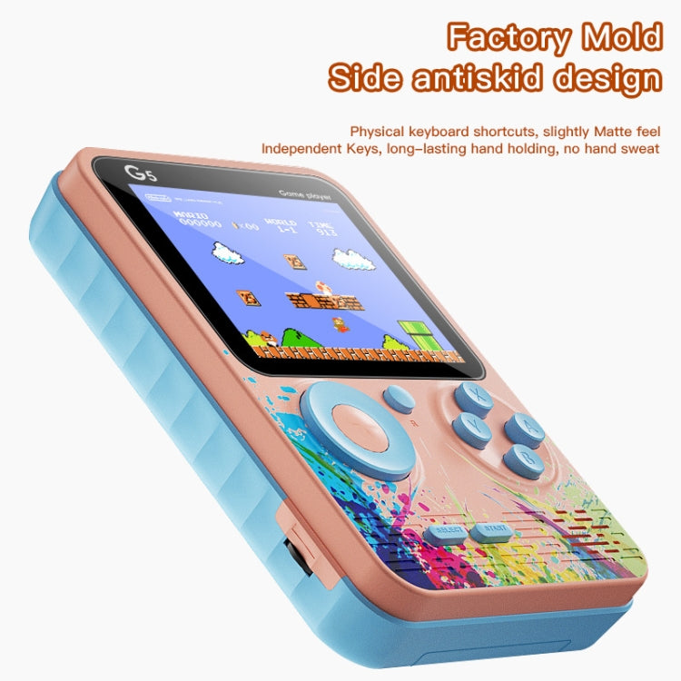 G5 Retro Children Macaron Handheld Game Console Color Screen Built-In 500 Games, Style: Single (Green) - Pocket Console by buy2fix | Online Shopping UK | buy2fix