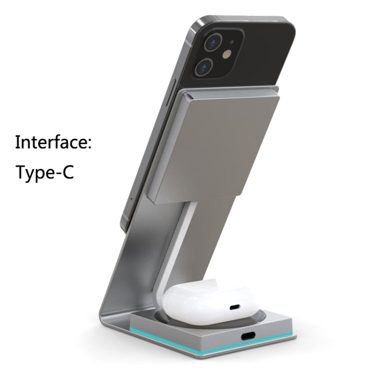 Y21 2 in 1 Mobile Phone Magnetic Wireless Charger 15W Fast Charging Bracket For IPhone & IPad(Black) - Apple Accessories by buy2fix | Online Shopping UK | buy2fix