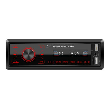 A2818 Car Bluetooth Speakerphone Car MP3 Player Function Touch Double U Disk Colorful Lights Radio, Specification: Standard+16G Memory Card - In Car by buy2fix | Online Shopping UK | buy2fix